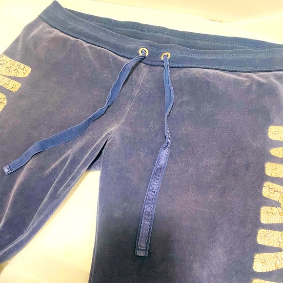 Vintage Victoria’s Secret velour sweatpants. MAKE PINK NOT WAR in bling. - Picture 5 of 7